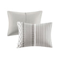 Cotton Printed Comforter Set With Chenille Gray King Cal King King Gray Cotton