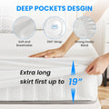 100% Waterproof Bamboo Mattress Protector Full Size Bed White Bamboo Full