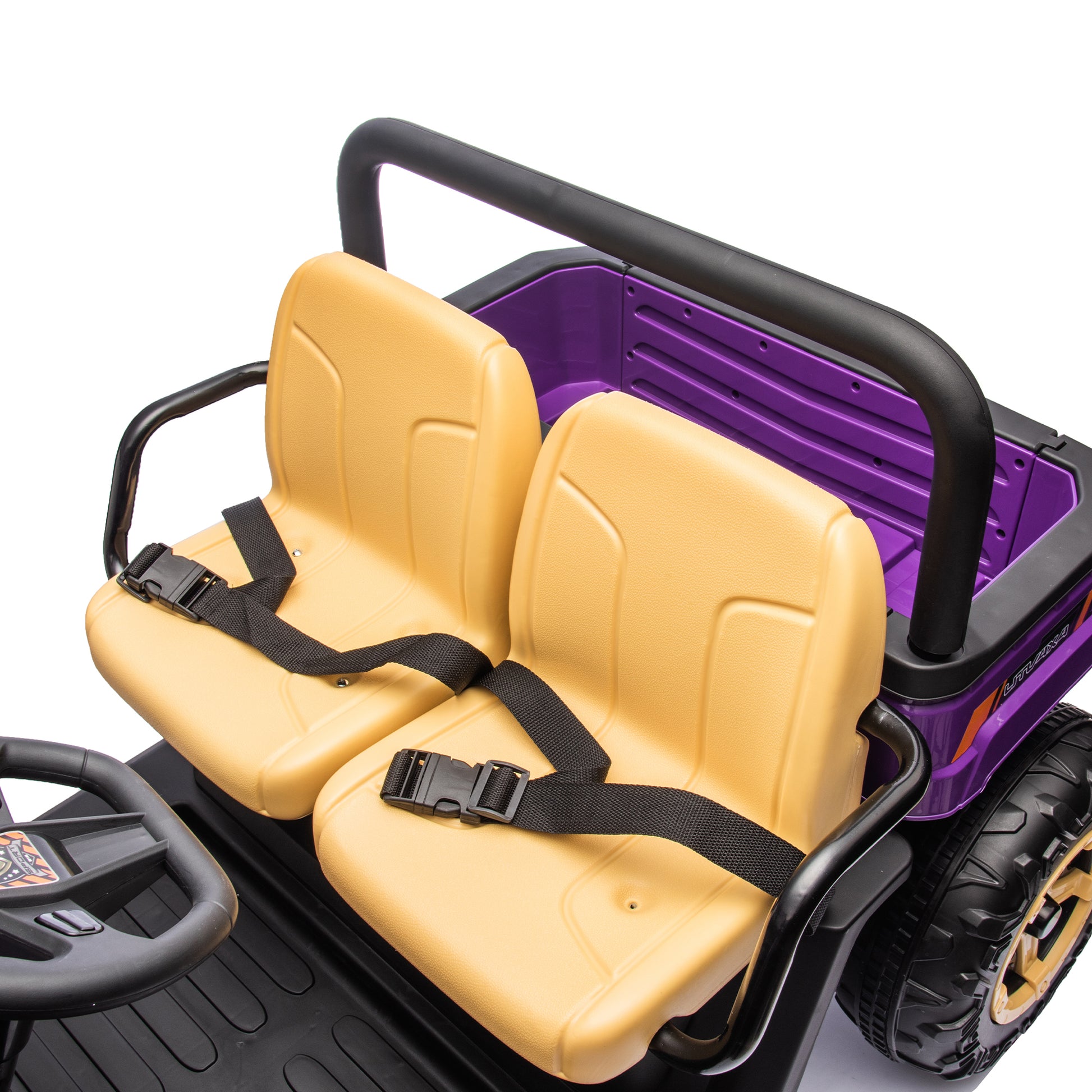 24V Xxxl Kids Ride On Utv W Parents Remote Control,Two Seater,Automatic Tipping Bucket,Rear Wheel Suspension,Slow Start,Portable Handle,Safety Belt,Led Light,Usb,Mp3,Bluetooth,Horn For Kids Aged 3 8. Purple 50 99 Lbs Polypropylene