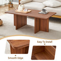 44.8 Inch Walnut Wood Grain Mdf Coffee Table Modern Luxury, Stable Triangular Support.The Coffee Table Is Made Of Medium Density Fiberboard Material And Is Suitable For Living Rooms, Bedrooms,Etc.