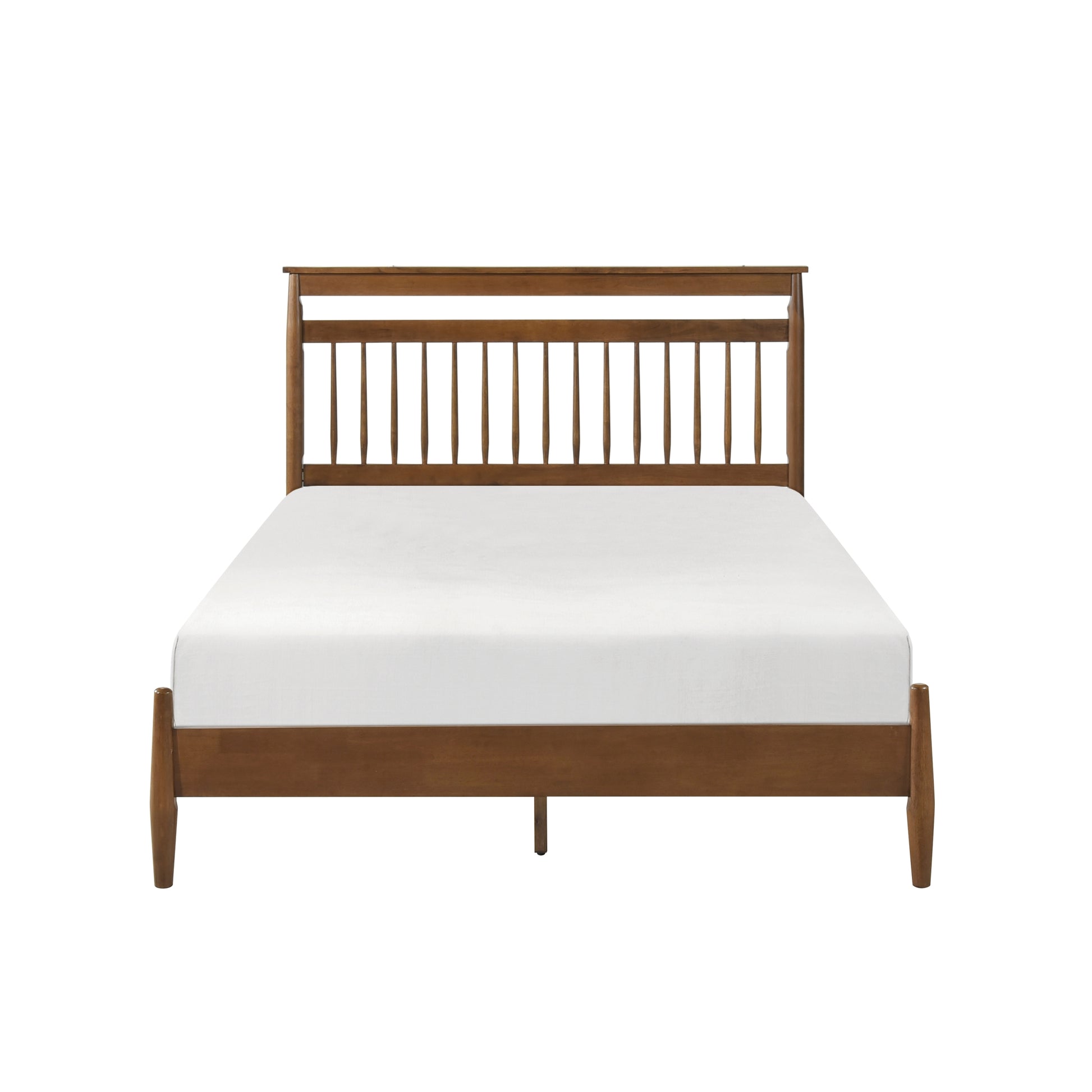 Transitional Design Full Platform Bed Chestnut Finish Wood Frame Bedroom Furniture 1Pc Bed In A Box Box Spring Not Required Full Chestnut Wood Bedroom Wood