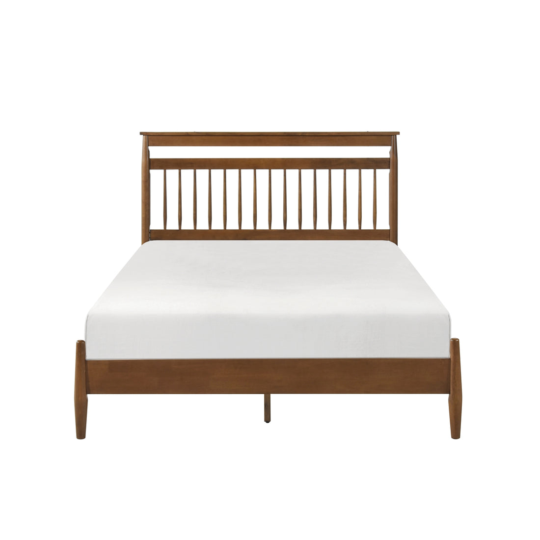 Transitional Design Queen Platform Bed Chestnut Finish Wood Frame Bedroom Furniture 1Pc Bed In A Box Box Spring Not Required Queen Chestnut Wood Bedroom Wood