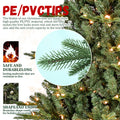 8Ft Christmas Tree Simulate Nature Advanced Materials Premium Hinged Spruce Artificial Douglas Firs Tree, Christmas Holiday Party Atmosphere Decoration Year Celebration Pe Pvc Xmas Tree Green