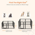 Dog Playpen Outdoor, 8 Panel Dog Fence 31.'' Pet Pen For Small Dogs Pet Exercise Pen For Puppy Rabbit Small Animals Portable Playpen For Rv Camping Garden Yard, Indoor. Black, 26.3'' W X 31.5'' H. Black Iron