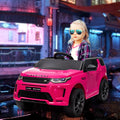 Qaba Land Rover Discovery Sport Licensed 12V Kids Ride On Car, Battery Powered Kids Electric Car With Remote Control, Soft Start, Led Lights, Music Horn, 3 Speeds, Pink Pink Plastic