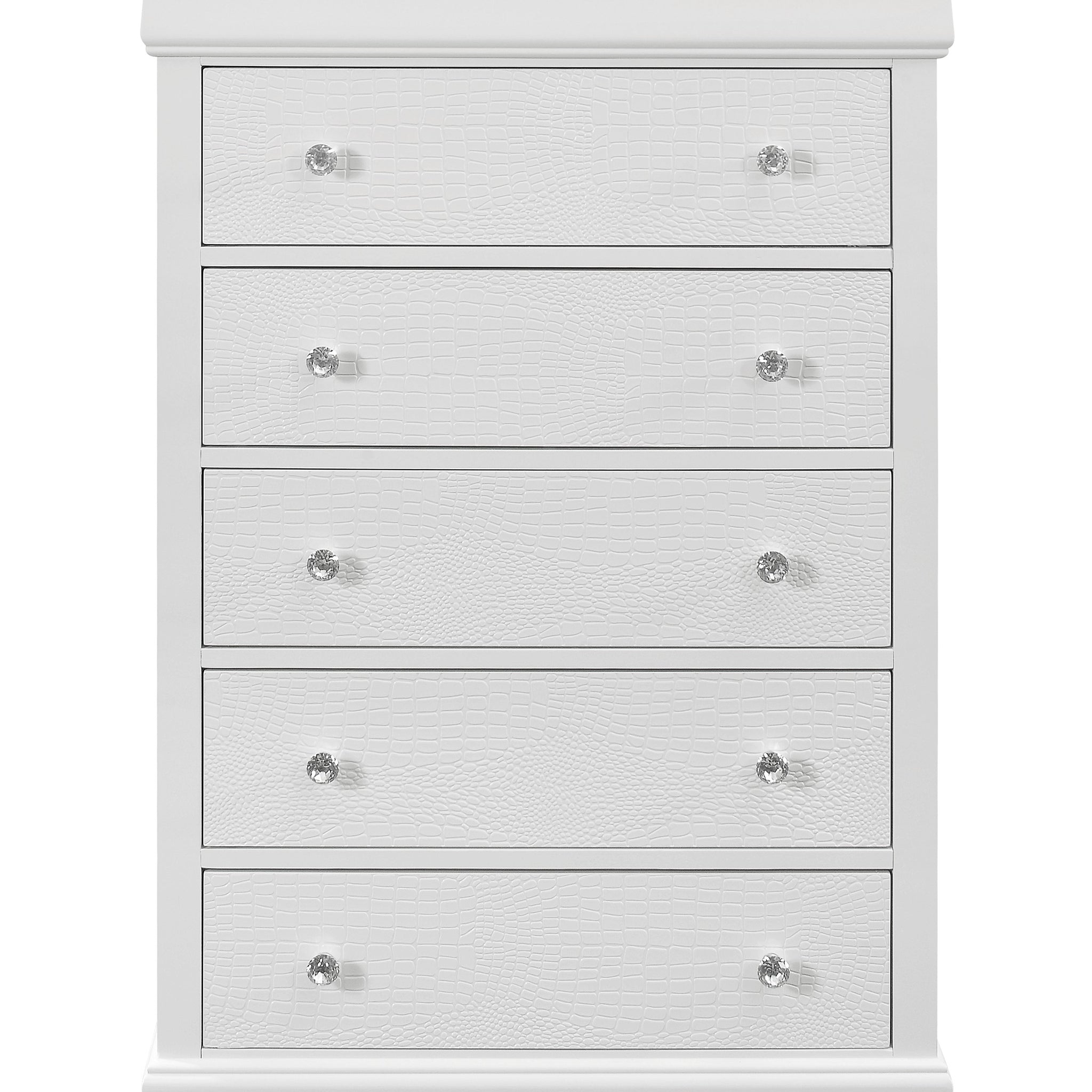 Shaker Crocodile Metallic White Chest White Solid Wood Mdf