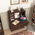 Desk Cabinet, With Storage Drawer & Shelves, Fold Up Desktop, Ideal For Home, Office, Dormitory, Small Spaces W31.49