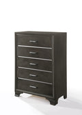 Grey 5 Drawer Chest Grey Bedroom Solid Wood