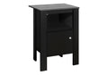 Accent Table, Side, End, Nightstand, Lamp, Storage, Living Room, Bedroom, Black And Grey Laminate, Transitional Black Particle Board