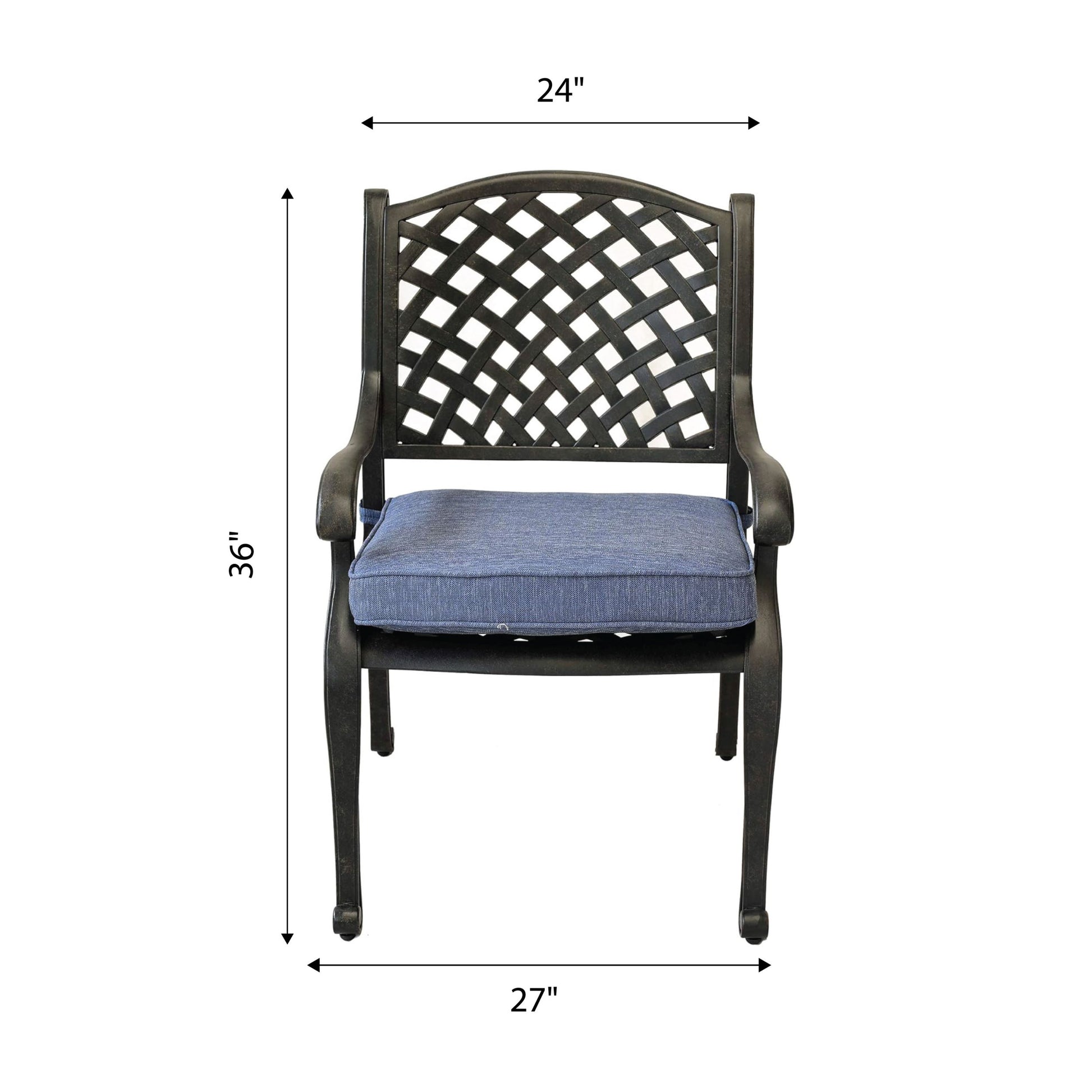 Sparta Modern Dining Arm Chair, Navy Blue Antique Navy Blue Polyester Aluminum