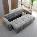 94.49''Sleeper Sofa, Sofa Bed 2 In 1 Pull Out Couch Bed With Storage Chaise For Living Room, Sofa Sleeper With Pull Out Bed, Dark Grey Couch Dark Grey Fabric 3 Seat