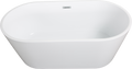 60'' Freestanding Gloss White Acrylic Soaking Bathtub With Toe Tap Chrome Drain And Classic Slotted Overflow, 24A02 60 Gloss White Acrylic