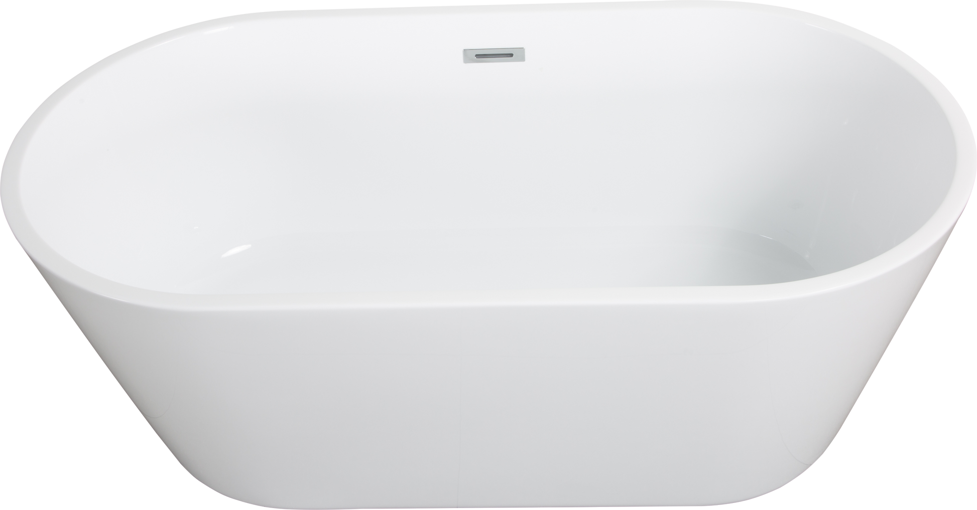 60'' Freestanding Gloss White Acrylic Soaking Bathtub With Toe Tap Chrome Drain And Classic Slotted Overflow, 24A02 60 Gloss White Acrylic