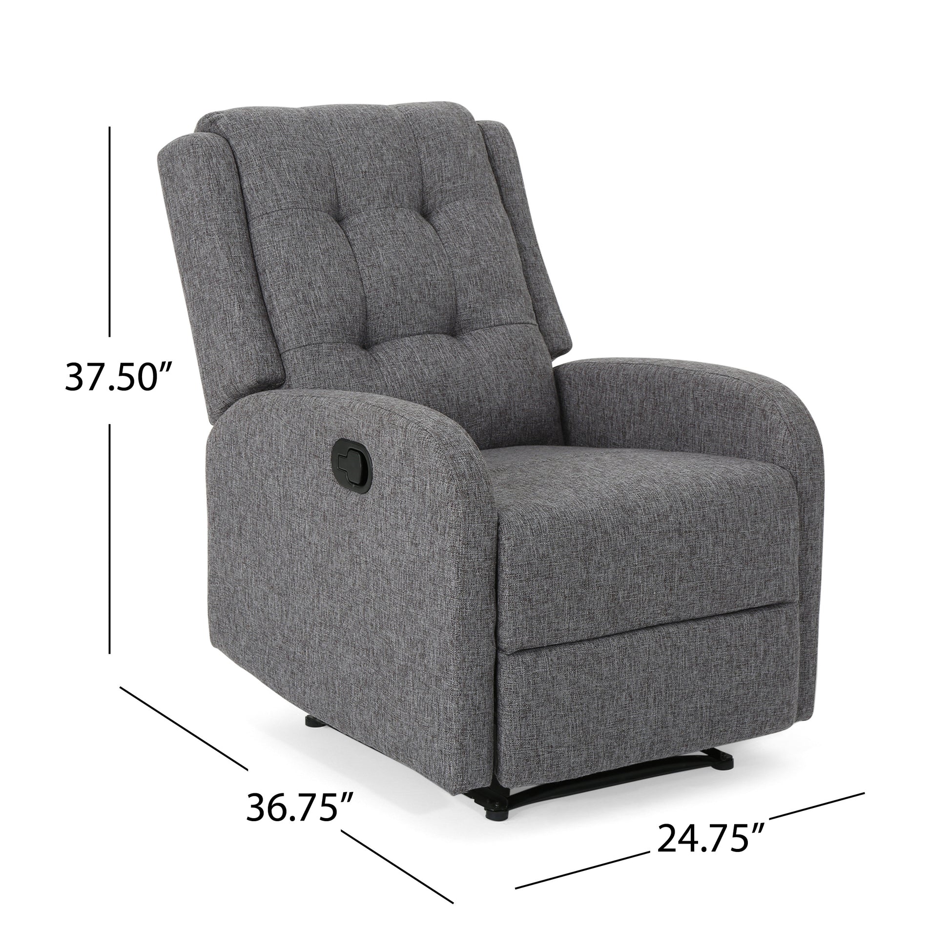 24.75" Wide Manual Standard Recliner Charcoal Fabric