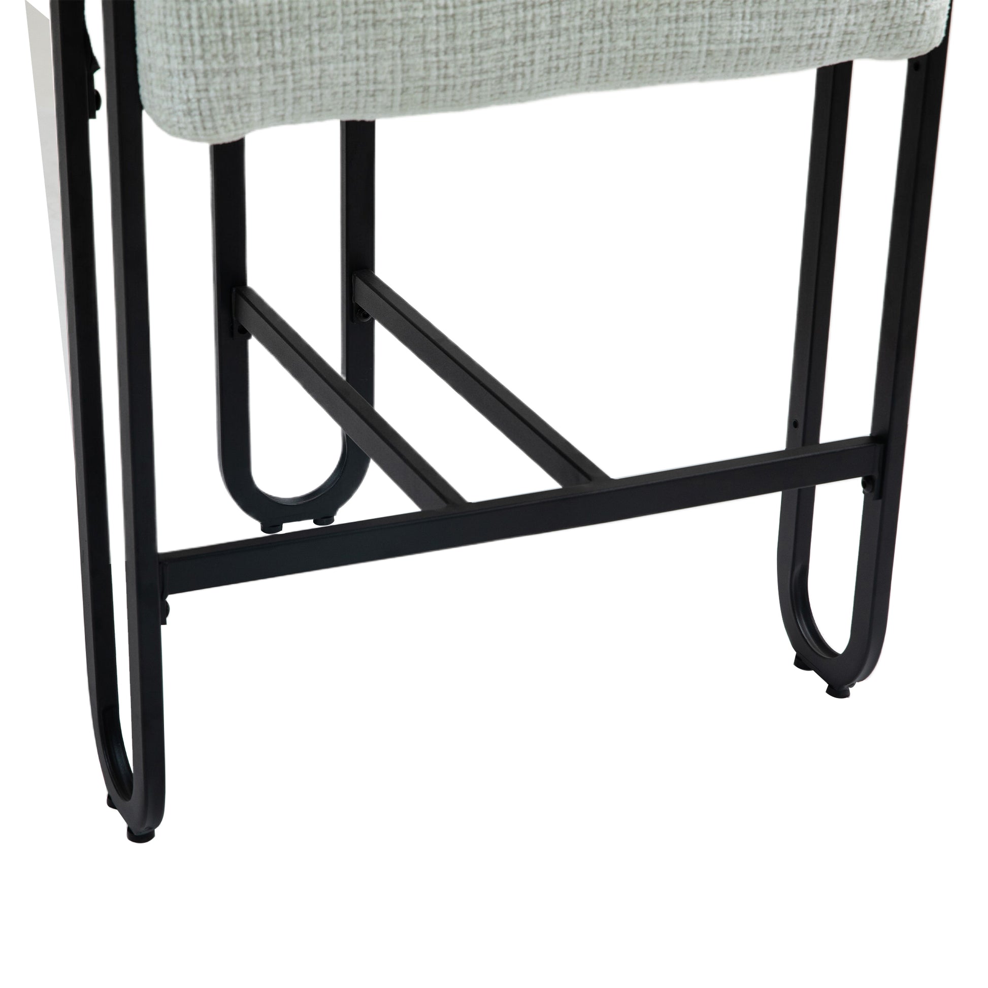 Coolmore Bar Stools Set Of 2, Modern Bar Stool With Back, Black Metal Frames, Upholstered Bar Stools For Kitchen Island, Pub, Club Beige Chenille Beige Foam Chenille