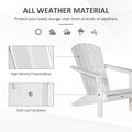 Outsunny Adirondack Chair With Cup Holder, All Weather Patio Chair Hdpe Lounger, Fire Pit Seating High Back And Wide Seat For Outdoor, Backyard, Garden, Deck, Lawn, White White Plastic