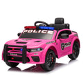 Licensed Dodge Charger,12V Kids Ride On Police Car W Parents Remote Control,Anti Collision Bar,Front& Top Alarm Light Design,Police Car Sticker,Megaphone,Three Speed,Slow Start,Four Wheel Suspension. Pink Plastic