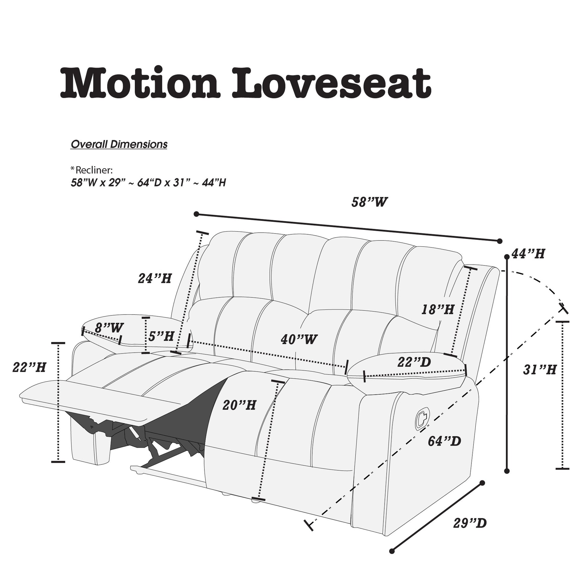 Motion Loveseat 1Pc Living Room Furniture Chocolate Padded Suede Plush Cushion Couch Metal Reclining Chocolate Suede Metal Primary Living Space Cushion Back Contemporary,Modern Pillow Top Arms Suede 2 Seat