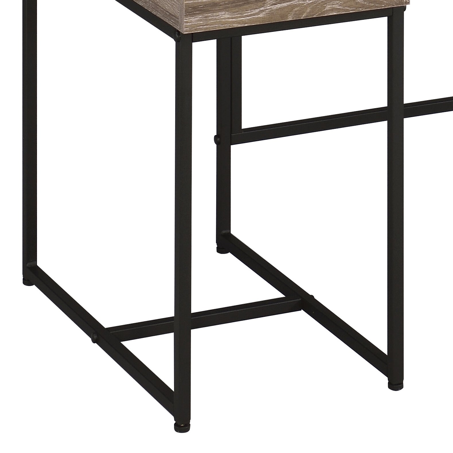 Rustic Oak And Black 4 Drawer Writing Desk Black Brown Writting Desk Office Modern Rectangular Drawers Desk Wood Metal Sled