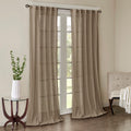 Solid Crushed Curtain Panel Pair 2 Pcs Window Panels Taupe Polyester