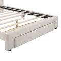 Queen Size Storage Bed Velvet Upholstered Platform Bed With A Big Drawer Beige Old Sku:Wf296854Aaa Queen Beige Velvet