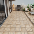Patio Floor Tiles Pack Of 22 Wpc Wood Plastic Composite Patio Deck Tiles Diy Interlocking Decking Tiles, Quick Deck Floor Tile, Court Tile, Water Resistant Indoor Outdoor 11.8