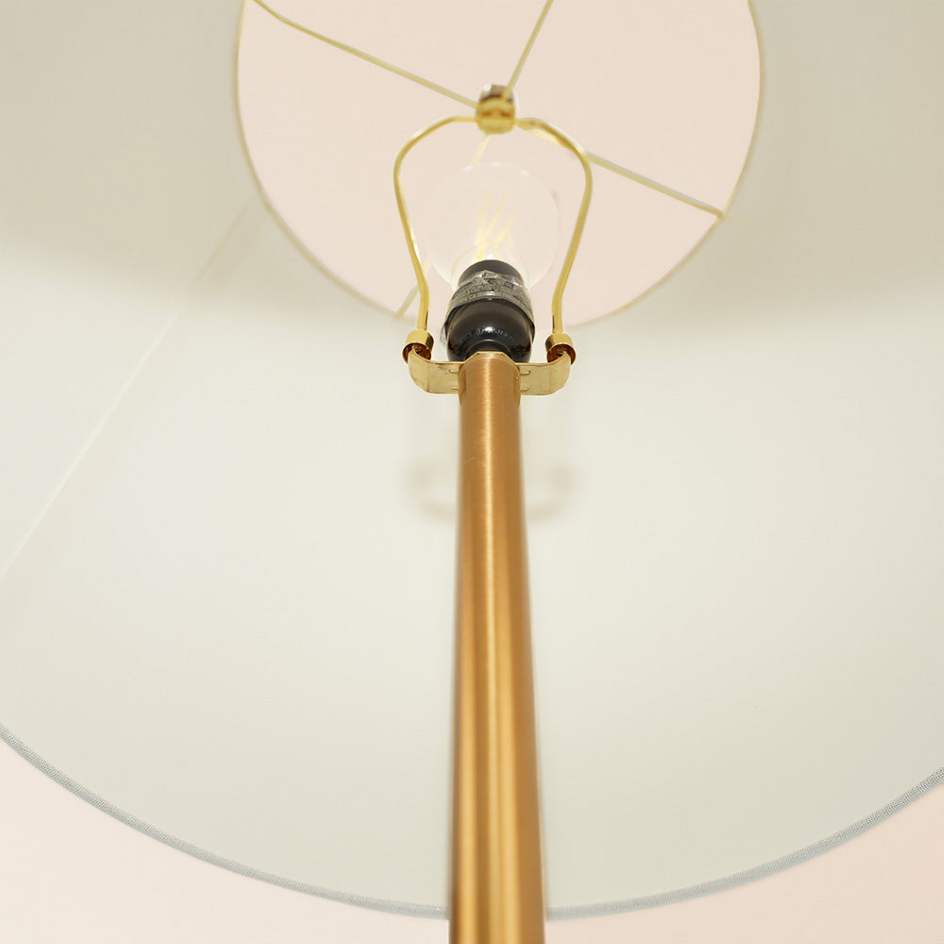 Celestial Modern Floor Lamp With Brass Accent Table With Large White Shade Gold,White Table&Floor Lamps Brass