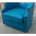 Coolmore Swivel Chair Living Room Chair Light Blue Primary Living Space Foam Pu Leather