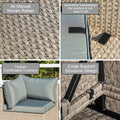 7 Piece Patio Furniture Set, All Weather Boho Outdoor Conversation Set Sectional Sofa With Water Resistant Grey Thick Cushions Beige Grey Metal