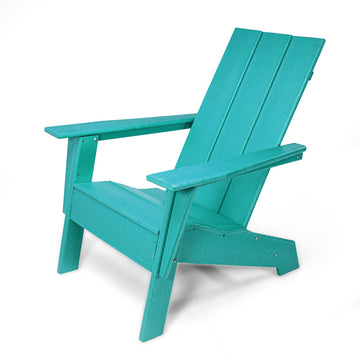 Hdpe Modern Adirondack Chair, Ultra Durable Weather Resistant Design, 350 Lb Capacity, Aqua Blue Aqua Blue Hdpe