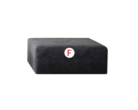 Sofa Ottoman ,No Assembly Required,Black Plush Corduroy Fabric Black Modern Foam Foam 1 Seat