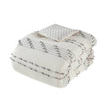 3 Piece Cotton Jacquard Comforter Set Ivory Full Queen Queen Ivory Cotton
