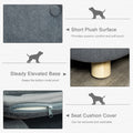 Pawhut Dog Cat Couch, Pet Dog Sofa Bed For Miniature Dogs With Washable And Removable Cushion, Waterproof Cover, Gray Gray Plush