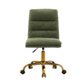 Yts Armless Office Chairs With Wheels And Fabric Cushions, Adjustable Vanity Chairs For Home Use, Open Workstations, Conference Halls, Welcome Areas, And Even Home Offices Green Linen