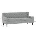 78.75'' 3 Seater Sofa, Button Tufted Backrest With Comfy Cushion, Mid Century Modern Couches For Living Room, Upholstered Comfy Sofa Couch For Bedroom, Apartment Grey Polyester 3 Seat