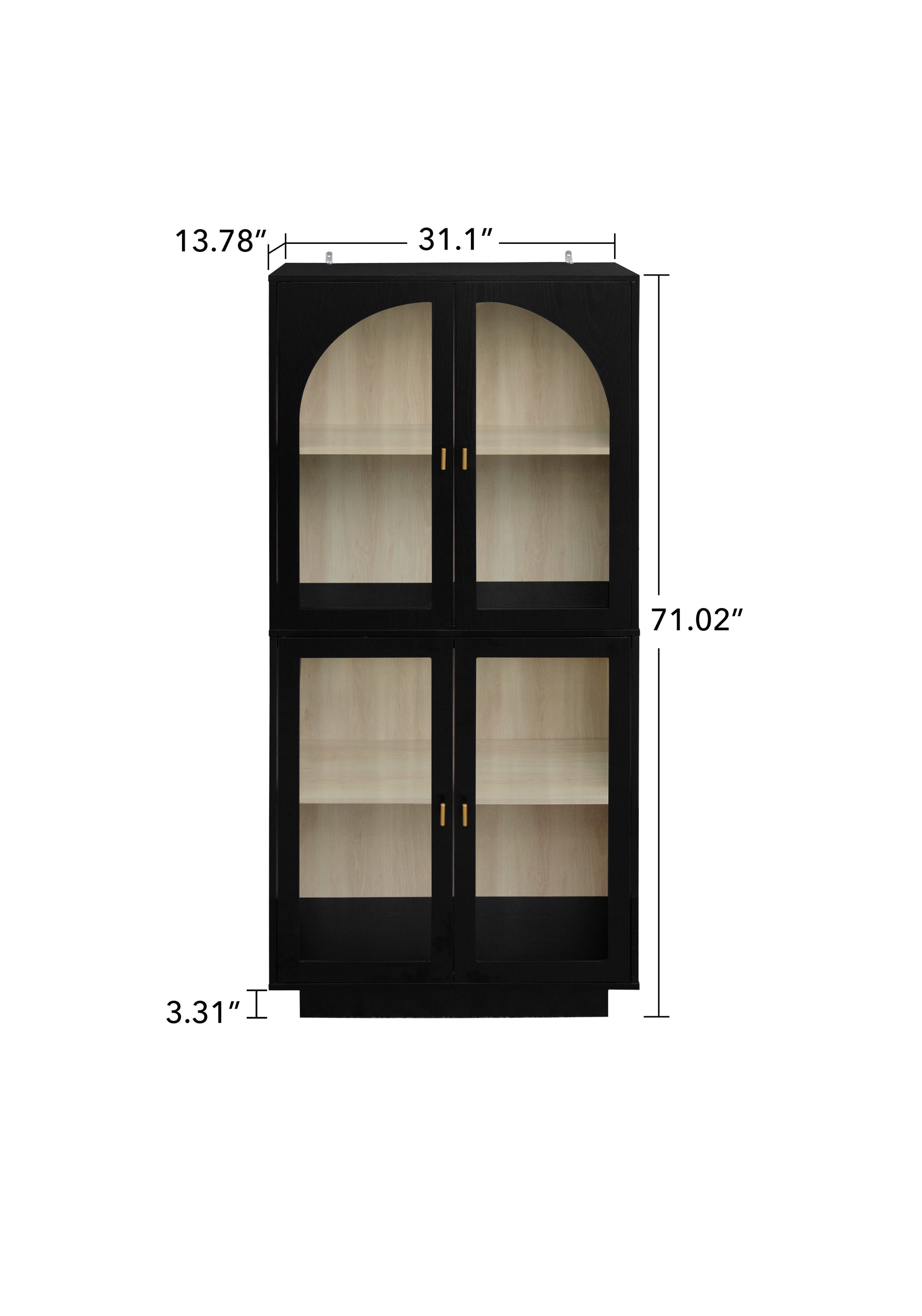 Storage Cabinet With Acrylic Door For Living Room, Dining Room, Study Black Particle Board