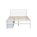 Full Size Wood Platform Bed With Removable Storage Shelves, Built In Two Storage Drawers For Added Convenience, White Full White Wood