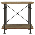 Vintage Industrial 1Pc End Table With Lower Shelf Rustic Poplar Finish Solid Wood And Metal Living Room Furniture Modern Design Black Industrial,Modern,Vintage Metal,Solid Wood