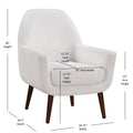 Prince Mid Century Boucle Arm Chair White Foam Boucle