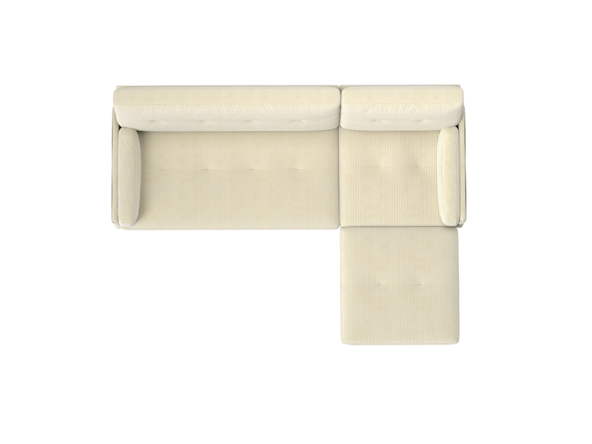 Ivory Corduroy Sectional Sofa: Convertible 3 Seater Sofa, L Shaped Sofa, And Bed Ivory Velvet Metal Primary Living Space Medium Soft Loose Back Pillow Top Arms Foam Fabric Metal 3 Seat