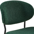 Dark Green Boucle Fabric Dining Chairs Set Of 2,Dining Chairs With Metal Legs For Dining Room, Kitchen, Living Room Metal Plaid Dark Green Dining Room Powder Coated Foam Dry Clean Modern Dining Chairs Solid Back Set Of 2 Foam Boucle