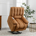 Massage Recliner Chair Electric Power Lift Recliner Chairs With Heat, Vibration, Side Pocket For Living Room, Bedroom, Light Brown Light Brown Velvet