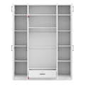 4 Door Wardrobe With 1 Drawer And Top Cabinetwhite White White Bedroom Contemporary Particle Board