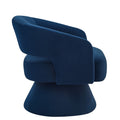 Modern Swivel Barrel Chair, Upholstered Velvet Round Accent Chairs,360 Degree Comfy Swivel Chair With Open Backrest, Single Chair Armchair For Living Room Bedroom, Homerest,Navy Navy Primary Living Space American Design,Contemporary,Luxury,Mid Century