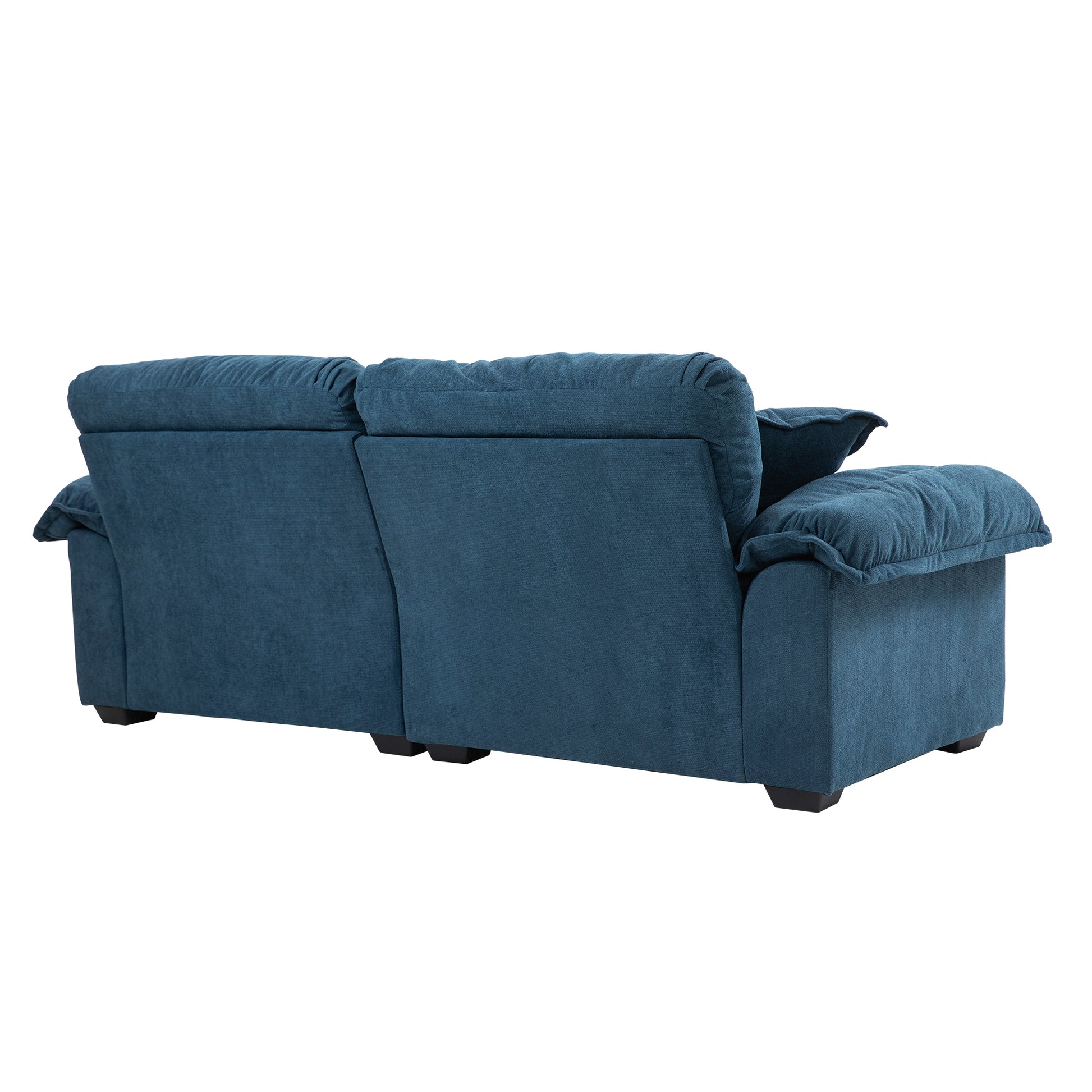 84" Chenille Recliner Sofa Small Sofa Loveseat Deep Seat Sofa Couch With 2 Throw Pillows & Memory Foam For Living Room Apartment Office Lounge Blue Blue Memory Foam Chenille,Upholstered 2 Seat