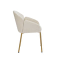 Dining Chair Set Of 2 Beige Metal