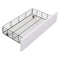 Metal Queen Size Platform Bed With 4 Drawers, Upholstered Headboard And Footboard, Sockets And Usb Ports, White Queen White Black Fabric Metal