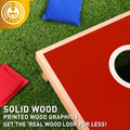 Gosports Solid Wood Premium Cornhole Set 3 Feet X 2 Feet Game Boards, Includes Set Of 8 Corn Hole Toss Bags Blue Red Wood