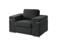 Gianna Black Linen Fabric Arm Chair Black Linen
