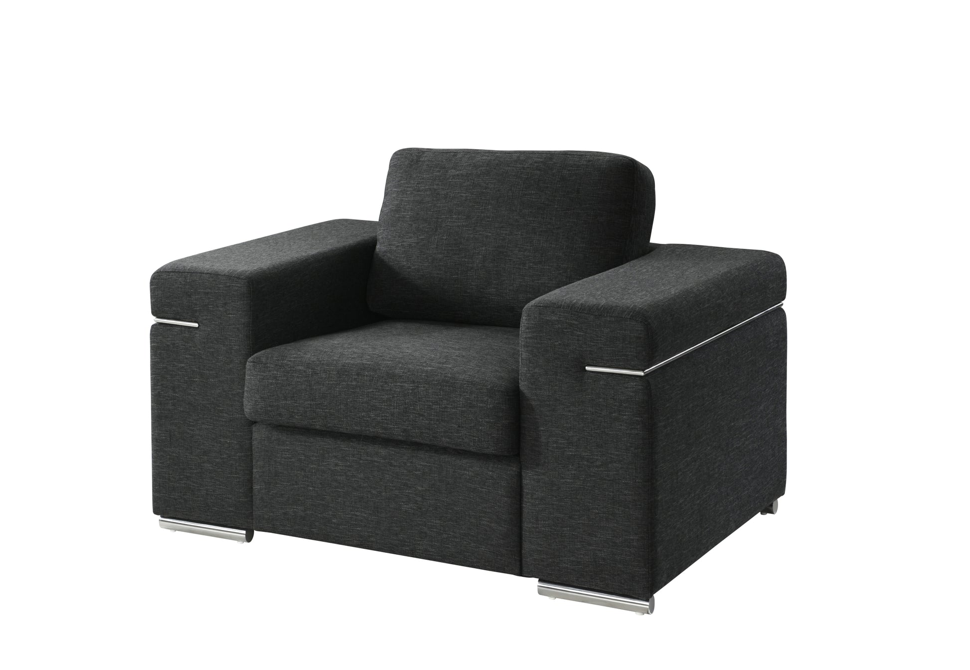 Gianna Black Linen Fabric Arm Chair Black Linen